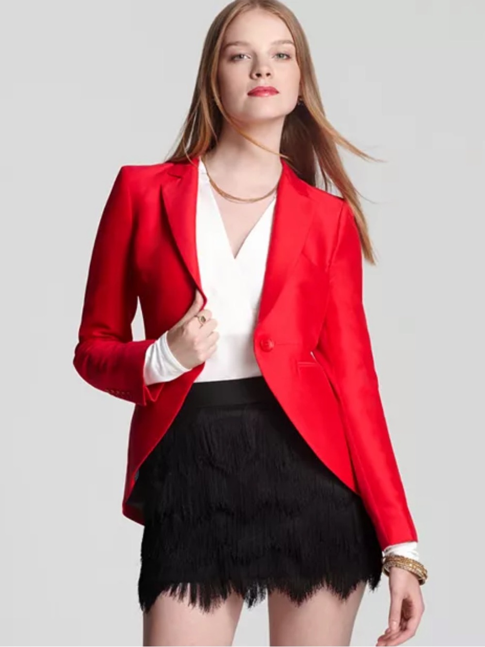 BCBGMAXAZRIA Noah Tailcoat Statement Blazer XS ~ Red